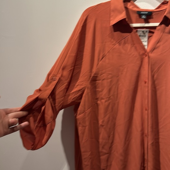 Alfani XXL Essiental Tunic Sheer 3/4 Sleeve Button Down NWT - Picture 2 of 8